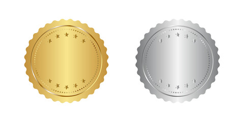 Vector illustration of gold and silver coins on white background.