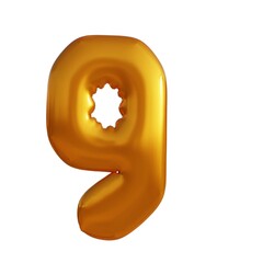 3d illustration of gold effect numbers