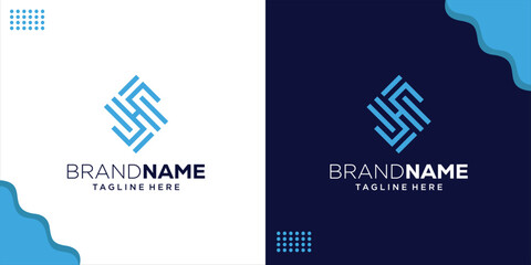 Creative Logo SH, HS Monogram Abstract, Design Inspiration, Illustration, Vector