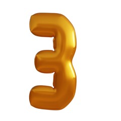 3d illustration of gold effect numbers