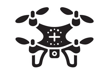 Drone silhouette vector, drone camera icon silhouette vector illustration