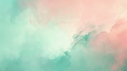 Radiant Mint Green Mix Soft Pink Horizon: Design a radiant and luminous, portrait-oriented backdrop in mint green mixed with soft pink