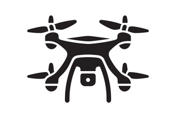 Drone silhouette vector, drone camera icon silhouette vector illustration
