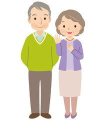 仲の良い高齢者夫婦　シニア