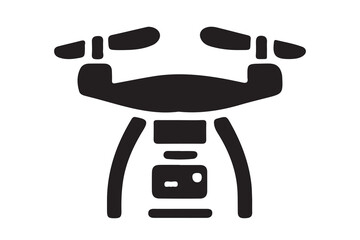 Drone silhouette vector, drone camera icon silhouette vector illustration