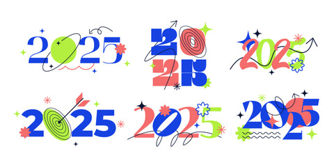 Set of 2025 happy new near design