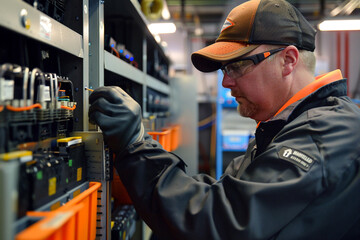 Battery technician testing lithium-ion cells for optimal performance.