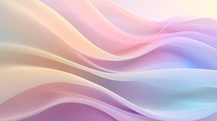 A flowing gradient of soft pastel colors, blending smoothly into each other, creating a gentle and calming visual experience. 32k, full ultra HD, high resolution