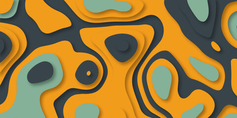 abstract background vector design with vintage color theme. retro styled papercut background, vector flat design in different color