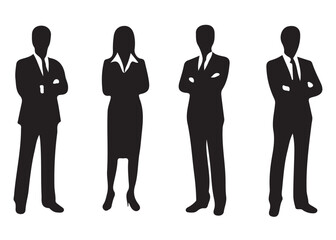 Business people Silhouettes, set of vector silhouettes