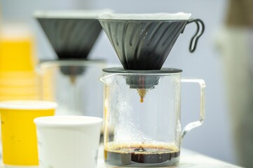 Barista steaming milk for cappuccino
