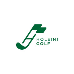 sticks and flags with the letter H for club, area or golf course logos