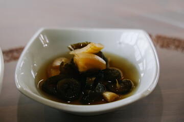 Delicious Korean side dishes on the table.