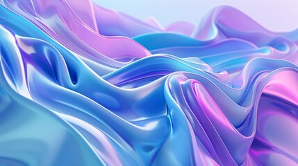 Obraz premium 3d abstract blue and purple background with flowing smoke, wavy liquid texture 