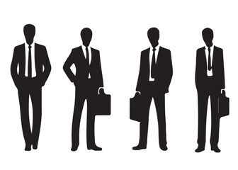 Business people Silhouettes, set of vector silhouettes