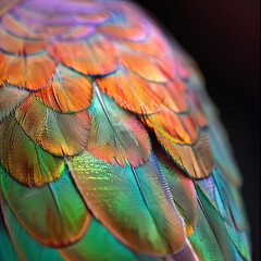Obraz premium Bird Iridescent Colorful Feather The Close-Up