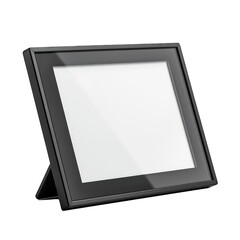 A black framed picture with a white background