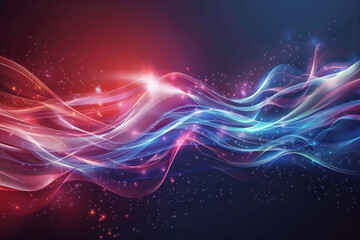 Patriotic futuristic wave in high-tech colors for a Memorial Day header/footer.
