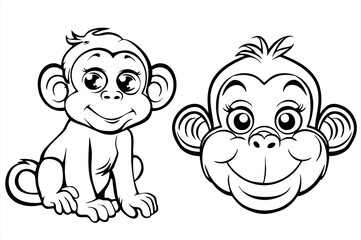 monkey cartoon isolated