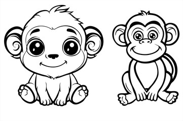 monkey cartoon isolated