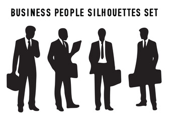 Business people Silhouettes, set of vector silhouettes