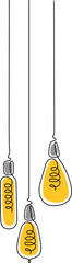 Hanging Lightbulb Monoline Decoration
