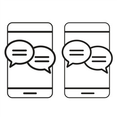 Smartphone chat message on mobile phone screen Send messages using chat apps or online social networks. Vector illustration,
 Separate, expand and group