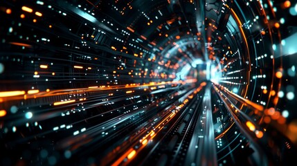 Obraz premium background high speed of train in the modern of city