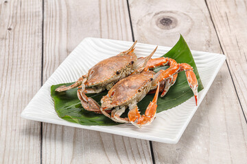 Yummy boiled crab in the plate