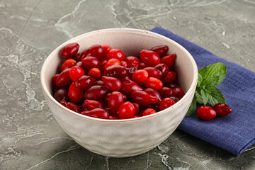 Ripe sweet and juicy cornus