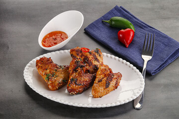 Buffalo grilled chicken wings barbecue