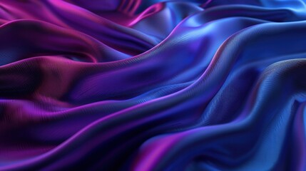 Obraz premium Luxury wavy purple gradient blue fabric background.