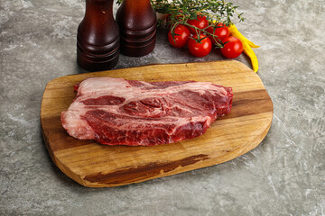 Raw beef chuck roll steak