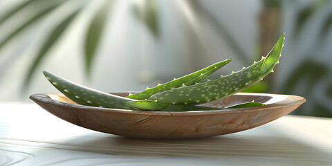 A close up of a aloevera  plant with water droplets on it. Composition with fresh aloe vera on grey background

