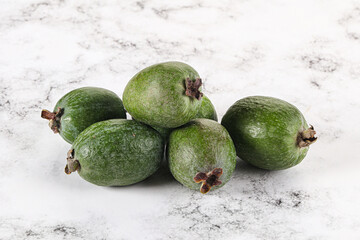 Fresh sweet juicy ripe feijoa