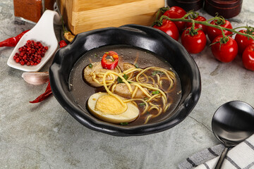 Japanese Miso soup with chicken