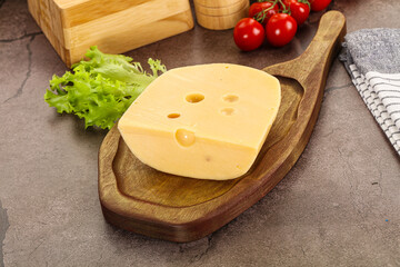 Gourmet Maasdam cheese with hole