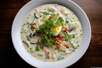 The Chowder on a plate.