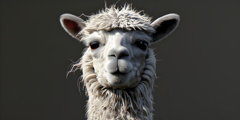 Isolated Front View Llama