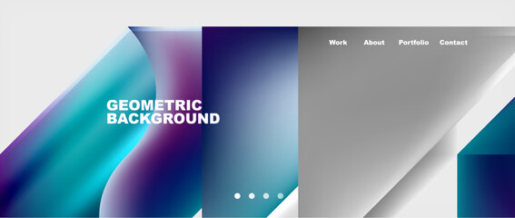 Colorful gradients with abstract geometric shapes. Vector Illustration For Wallpaper, Banner, Background, Card, Book Illustration, landing page