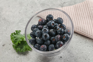 Sweet ripe blueberry on the bowl