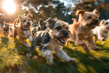Joyous Canine Chaos at the Vibrant Dog Park