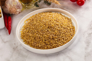 Dry wheat bulgur fow cooking