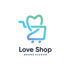 Love shop design element idea with modern style concept