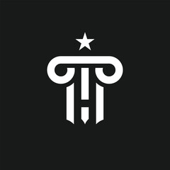 Law design with letter H design element idea with modern style concept