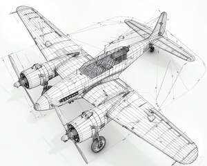 A detailed technical illustration of a World War II fighter plane