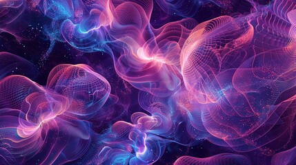 Obraz premium Swirling patterns in shades of purple and blue create a visually striking background