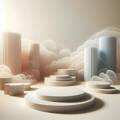 Vibrant Abstract Pedestals Colorful Standout Displays for Creative Projects