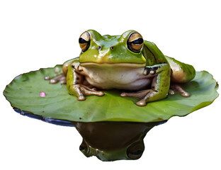 frog on a white