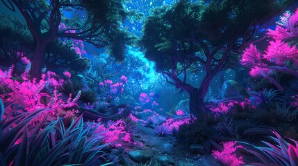 Obraz premium Title: Underwater scene with coral reef in the sea